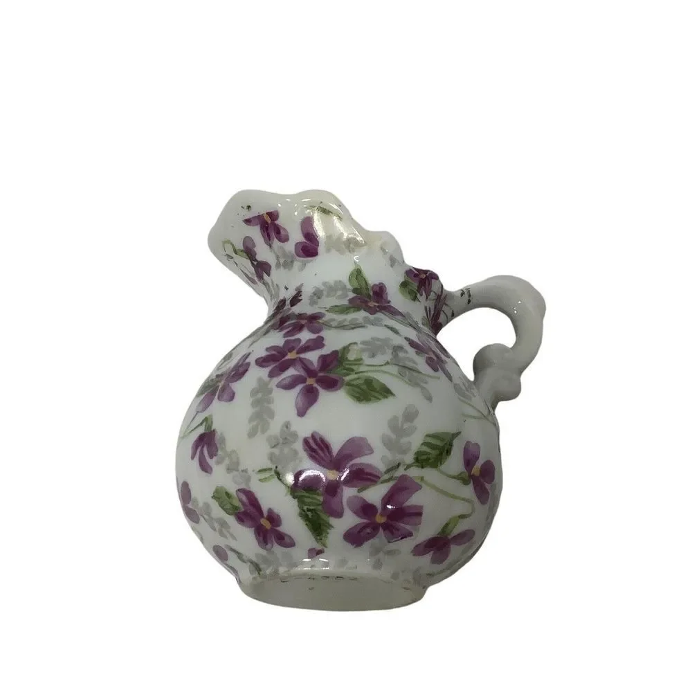 Vintage Inarco Chintz Purple Floral Violets Creamer Porcelain Japan E‎ 4982